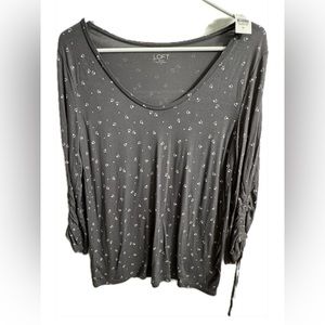 The Loft NWT 3/4 ruched sleeve top